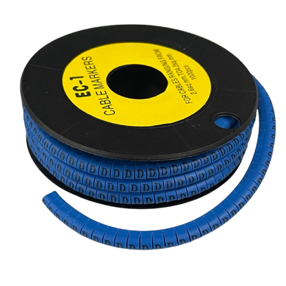 Blue EC-1B cable marker 1000pcs on a spool for effective cable organization and identification