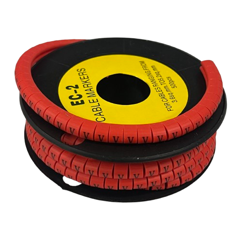 Grippes V cable marker roll in red for organizing and labeling cables effectively