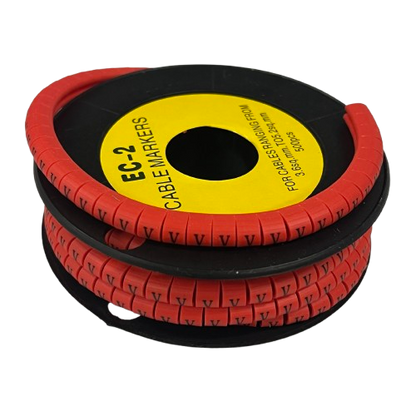 Grippes V cable marker roll in red for organizing and labeling cables effectively