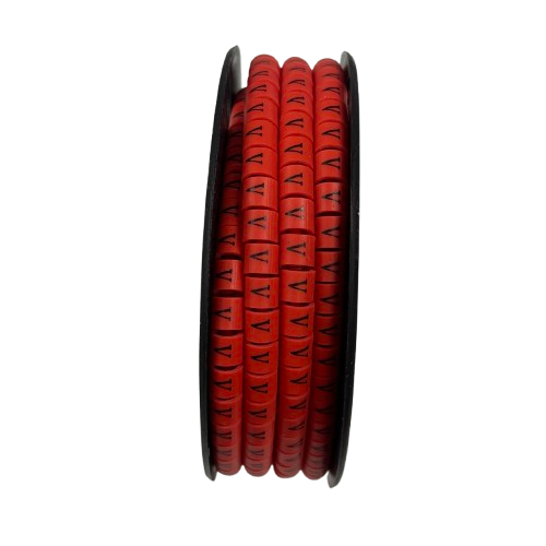 Grippes V cable marker roll in bright red for effective cable organization and identification