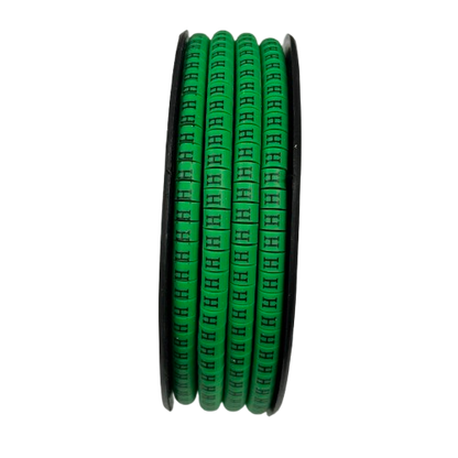 Grippes cable management spool with green "H" Marker EC-1 Green 2.6mm to 4.2mm printed cable markers