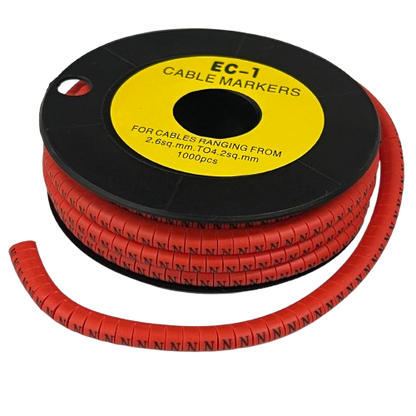 Grippes N Marker Red 2.6mm to 4.2mm 1000pcs Cable Management Roll for Organizing Cables