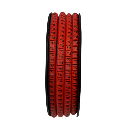 Grippes cable management P Marker Red 2.6mm to 4.2mm 1000pc on spool for wire identification