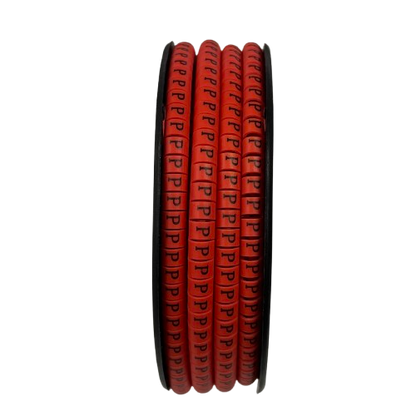 Grippes cable management P Marker Red 2.6mm to 4.2mm 1000pc on spool for wire identification