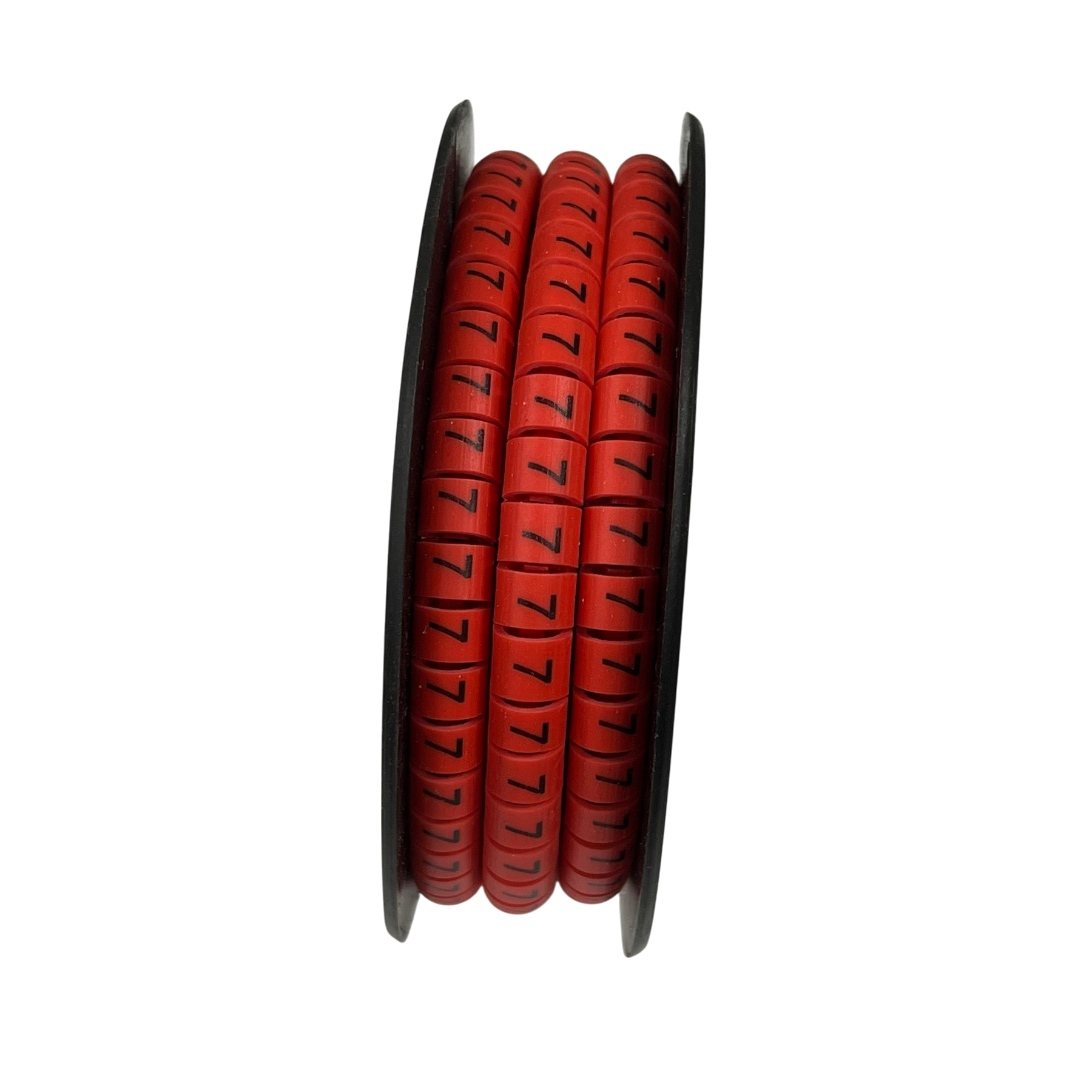 Grippes red cable markers 5mm to 7mm on a spool for organized cable management