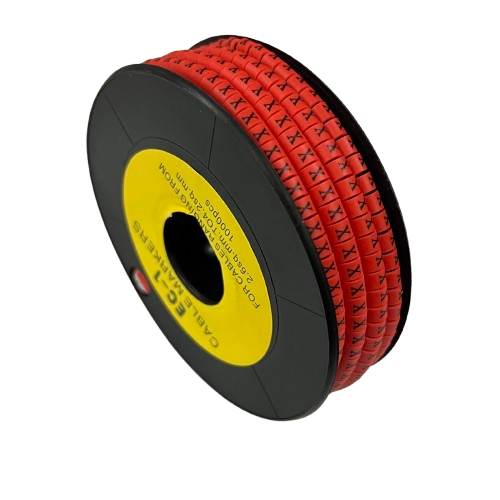 Grippes cable management spool with X Marker Red 2.6mm to 4.2mm 1000pcs for organizing wires