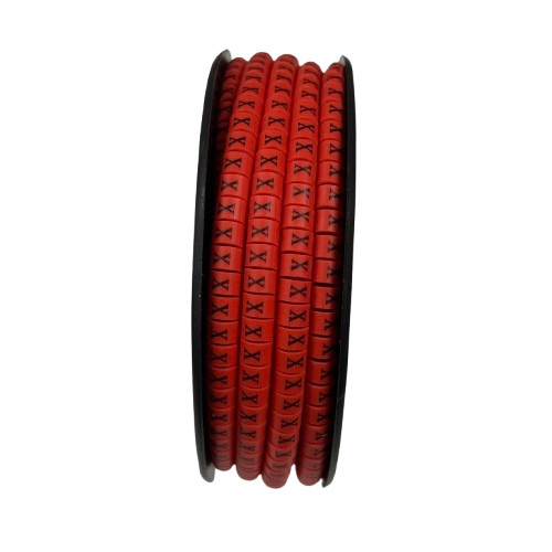 Grippes X Marker Red 2.6mm to 4.2mm 1000pcs cable management markers on spool