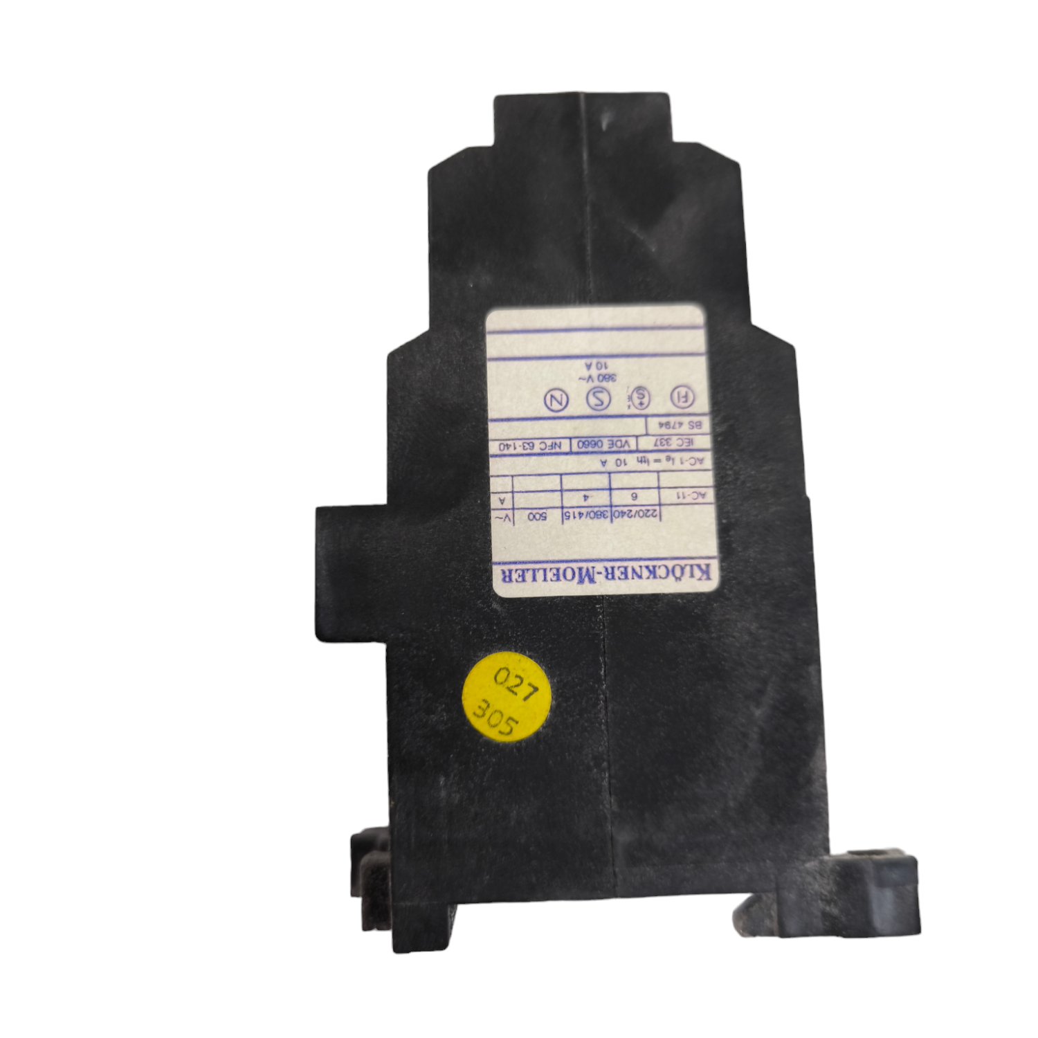 Klockner Moeller magnetic contactor 220V black power switch component with label and yellow sticker