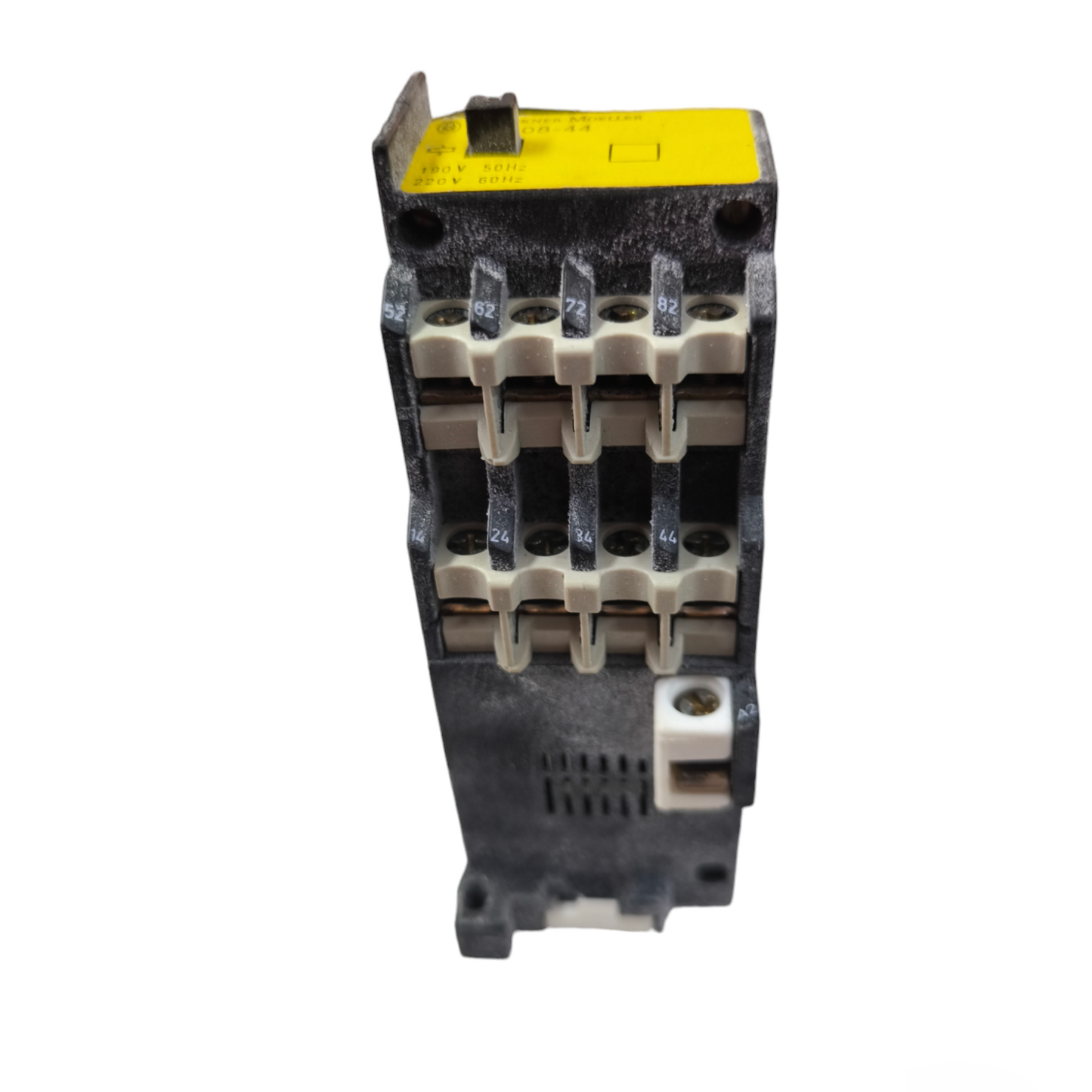 Klockner Moeller magnetic contactor 220V with multiple connection terminals in black and white housing