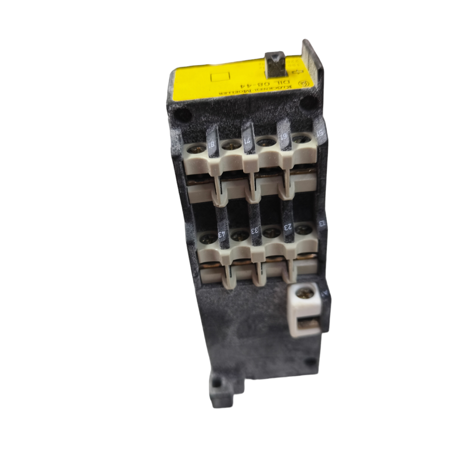Klockner Moeller magnetic contactor 220V with black and yellow industrial electrical components