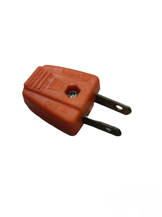 Kopez 2A 220V electrical plug with orange body and two metal prongs for power connection