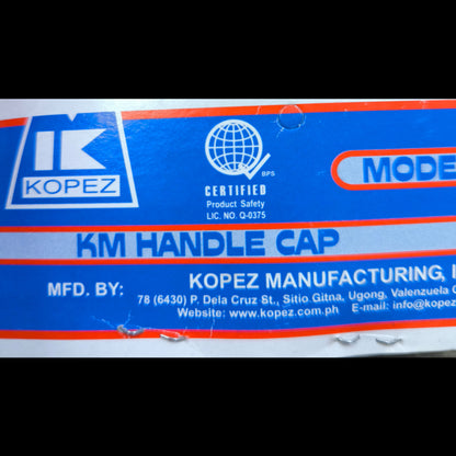 Kopez 2A 220V electrical plug packaging label showing product safety certification and manufacturer details