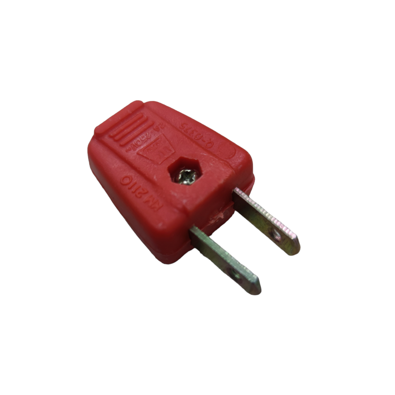 Kopez red 2A 220V electrical plug with two metal prongs for power connection