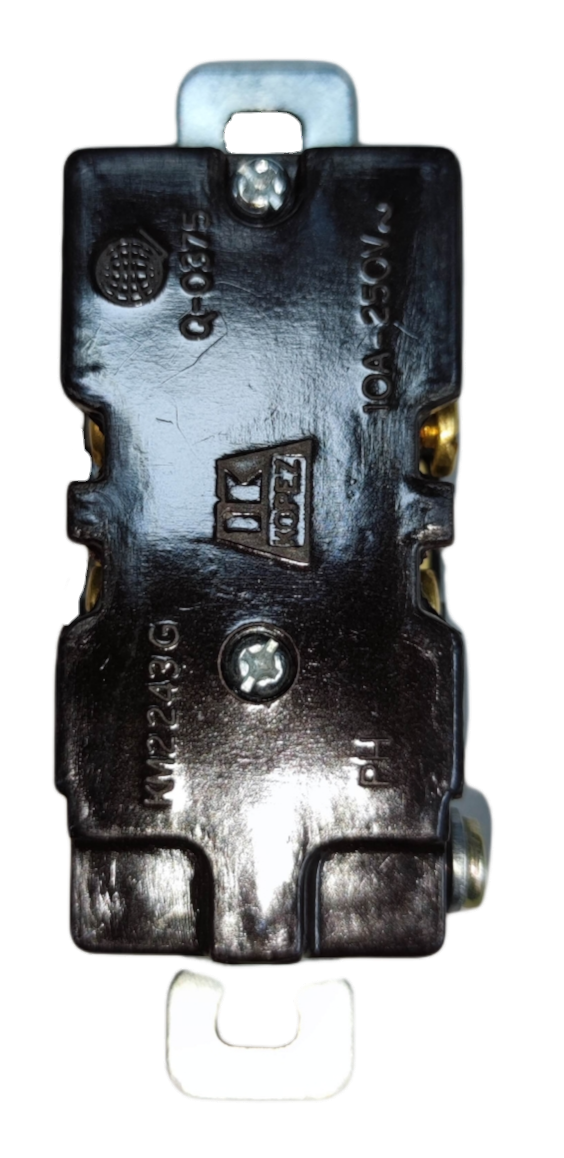 Kopez grounded duplex socket black power point switch with metal mounting bracket