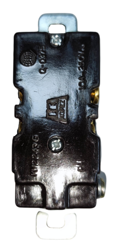 Kopez grounded duplex socket black power point switch with metal mounting bracket