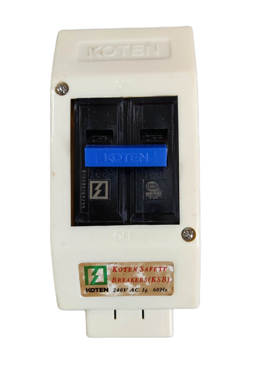 Koten 100A 2Pole Circuit Breaker with Enclosure for electrical safety and protection