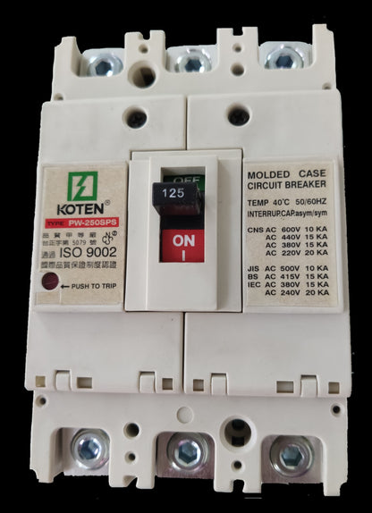 Koten 175A Industrial Circuit Breaker 3 Pole molded case circuit breaker with on off switch