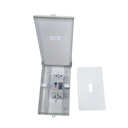 Koten 175A 2P MCCB weatherproof electrical panel with an open cover and mounting plate