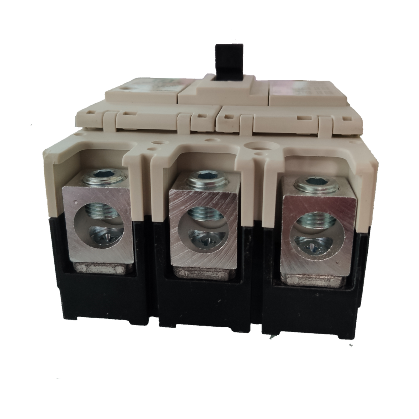 Koten 200A molded case circuit breaker with three metal terminals and beige casing