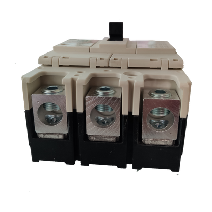 Koten 200A molded case circuit breaker with three metal terminals and beige casing