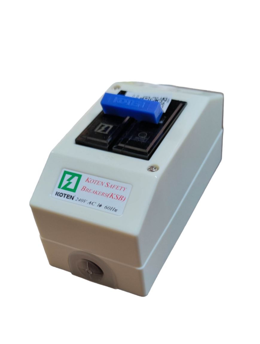 Koten 20A circuit breaker with enclosure in white plastic casing for electrical safety