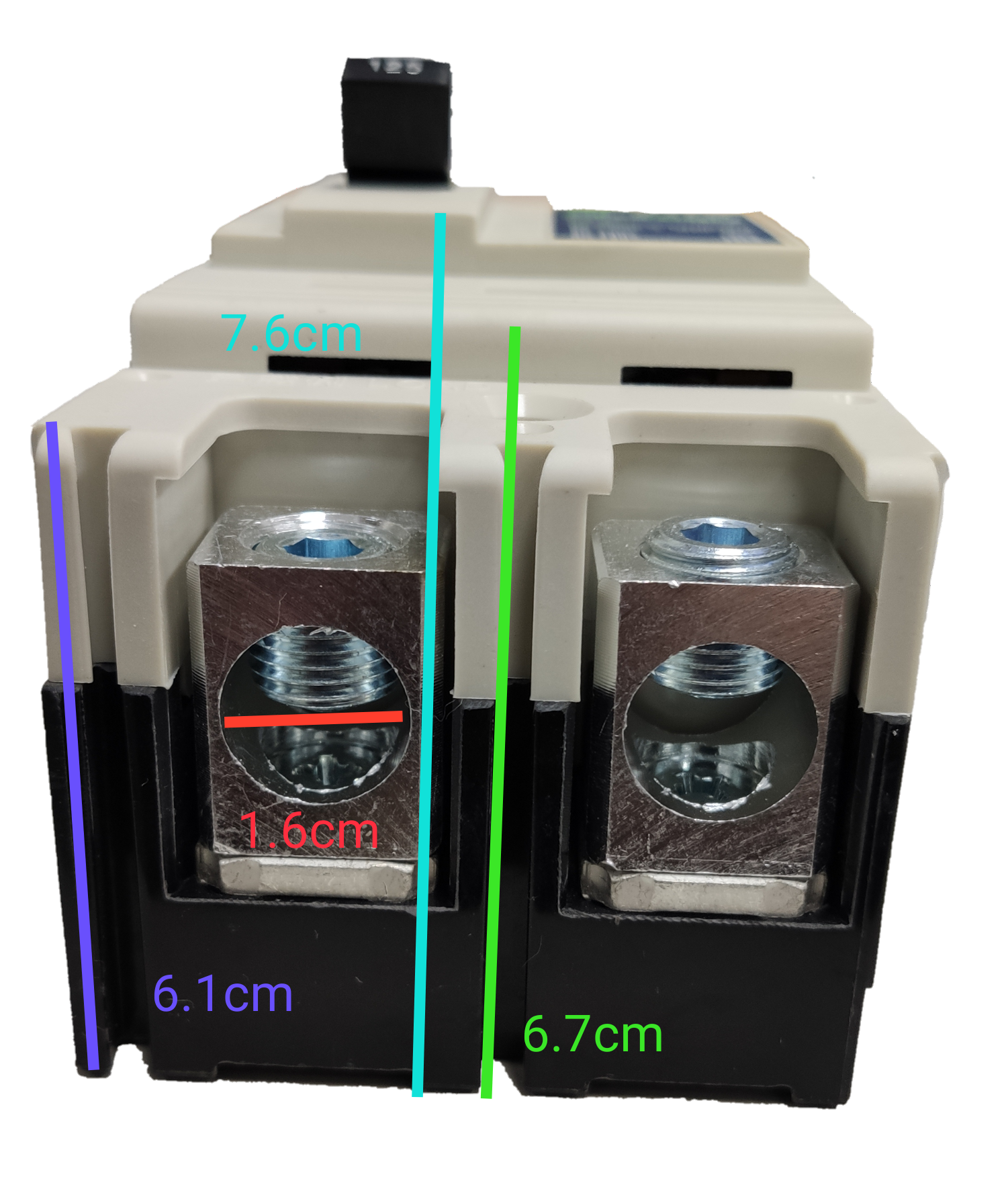 Koten 225A Molded Case Circuit Breaker for electrical circuitry and parts with detailed dimensions