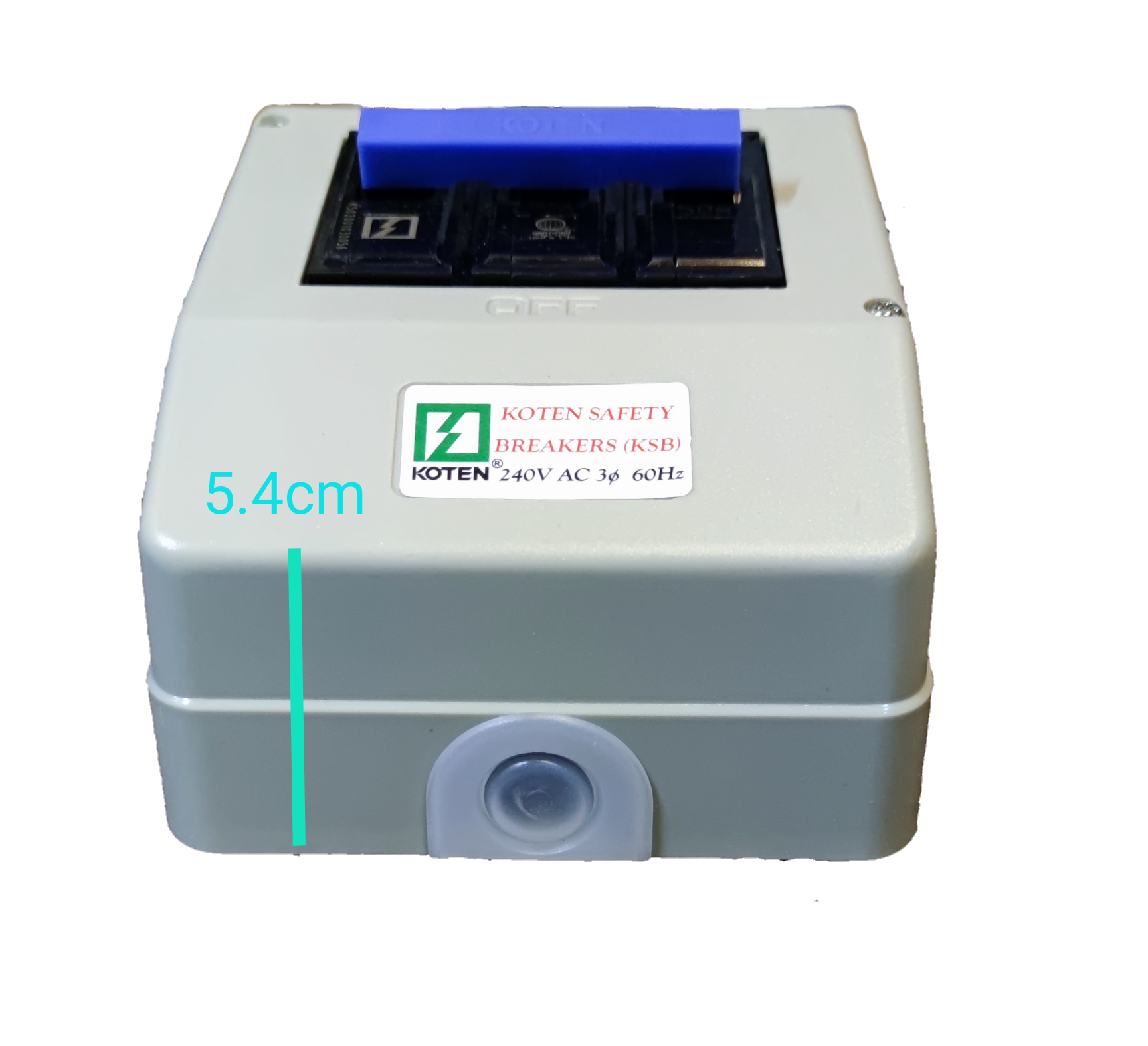 Koten 60A Circuit Breaker with Enclosure 3 Pole white safety breaker box with blue switch