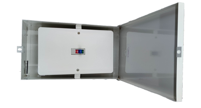 Koten Circuit Breaker 3 Pole 25KAIC 220V AC inside a white electrical enclosure box