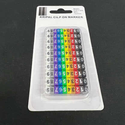 Grippes Cable Marker Clip On 0-9 Assorted multicolor numbered clip on markers for cable organization