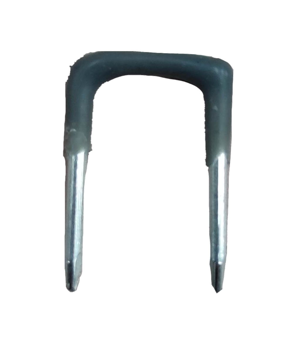 KS insulated staple approximated cable management clip with protective covering for secure wiring