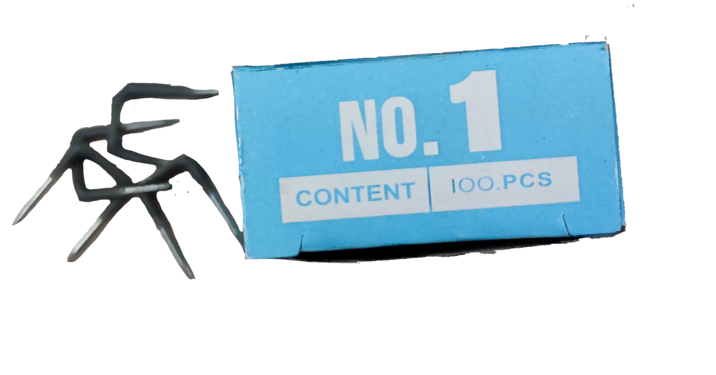 KS cable management insulated staple approximated pack with 100 pieces displayed on blue box