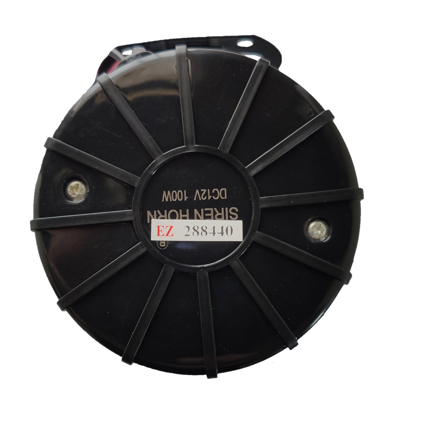 Black Electx Electrical Supply Electronic Horn 12V with durable plastic casing and mounting holes