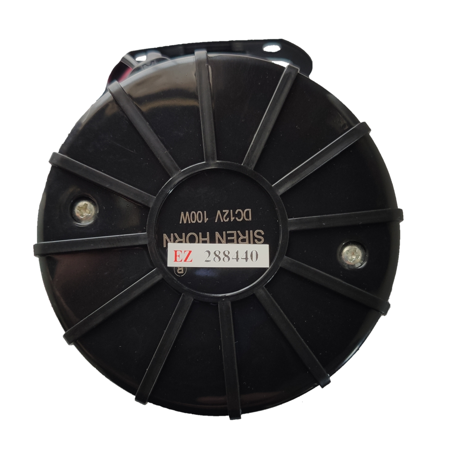 Black Electx Electrical Supply Electronic Horn 12V with durable plastic casing and mounting holes