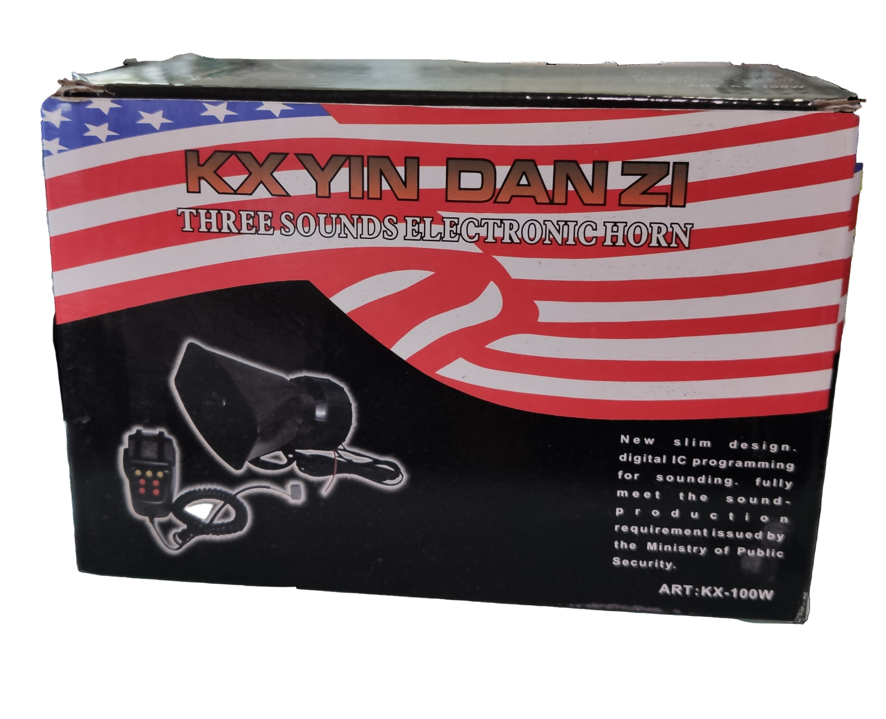 Electx Electrical Supply Electronic Horn 12V with three sounds and remote control in black package