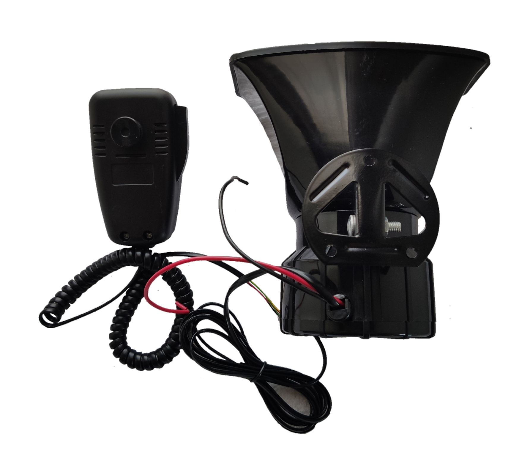 Electx Electrical Supply Electronic Horn 12V with black horn and wired microphone accessory