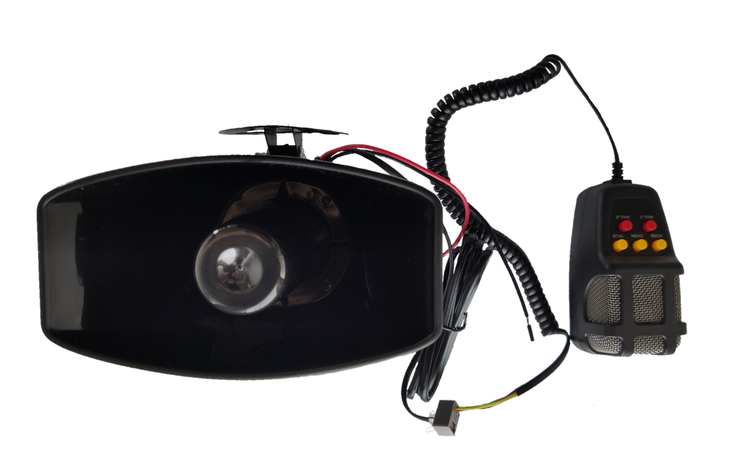 Electx Electrical Supply electronic horn 12V with wired control remote and black casing