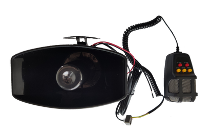 Electx Electrical Supply electronic horn 12V with wired control remote and black casing