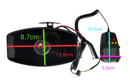 Electx Electrical Supply Electronic Horn 12V with black rectangular horn and wired control unit