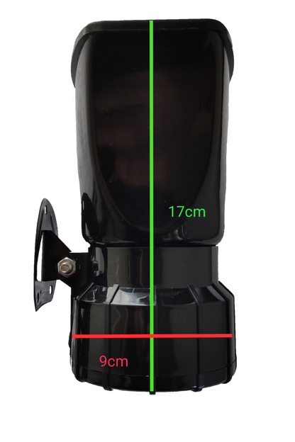 Electx Electrical Supply black Electronic Horn 12V with dimensions 17cm height and 9cm width