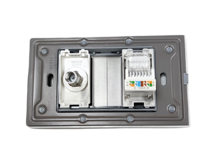 Royu LAN Outlet and Cable TV Socket power point with metal frame and connectors