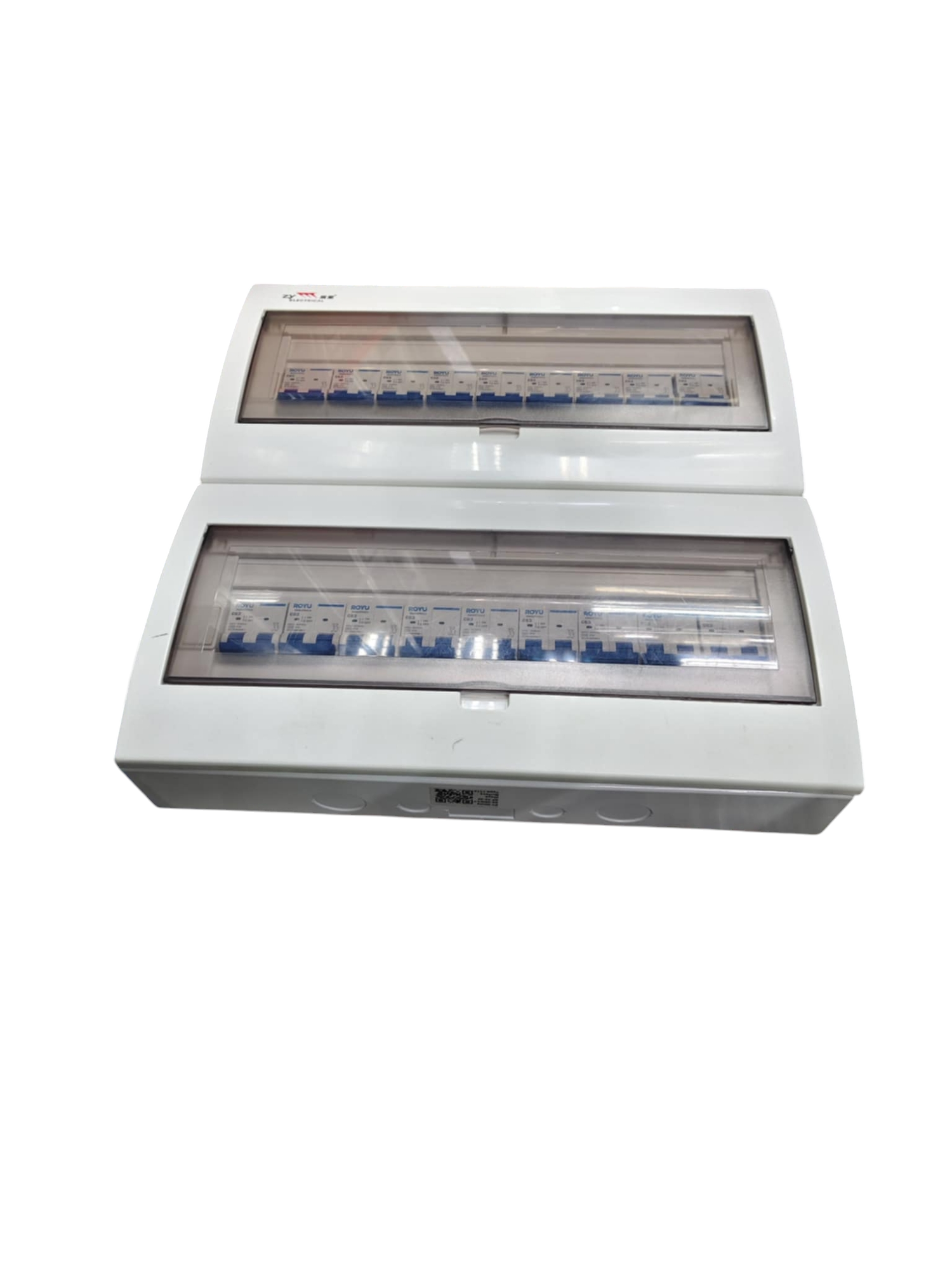 Royu and ZY 17 branch 2 pole MCB panel white dual row distribution box with clear hinged covers
