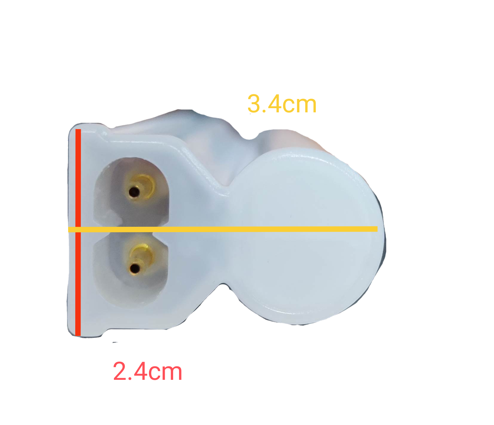 Close-up of Firefly LED Batten Tube 16W T-5 Cool White with detailed measurements for installation