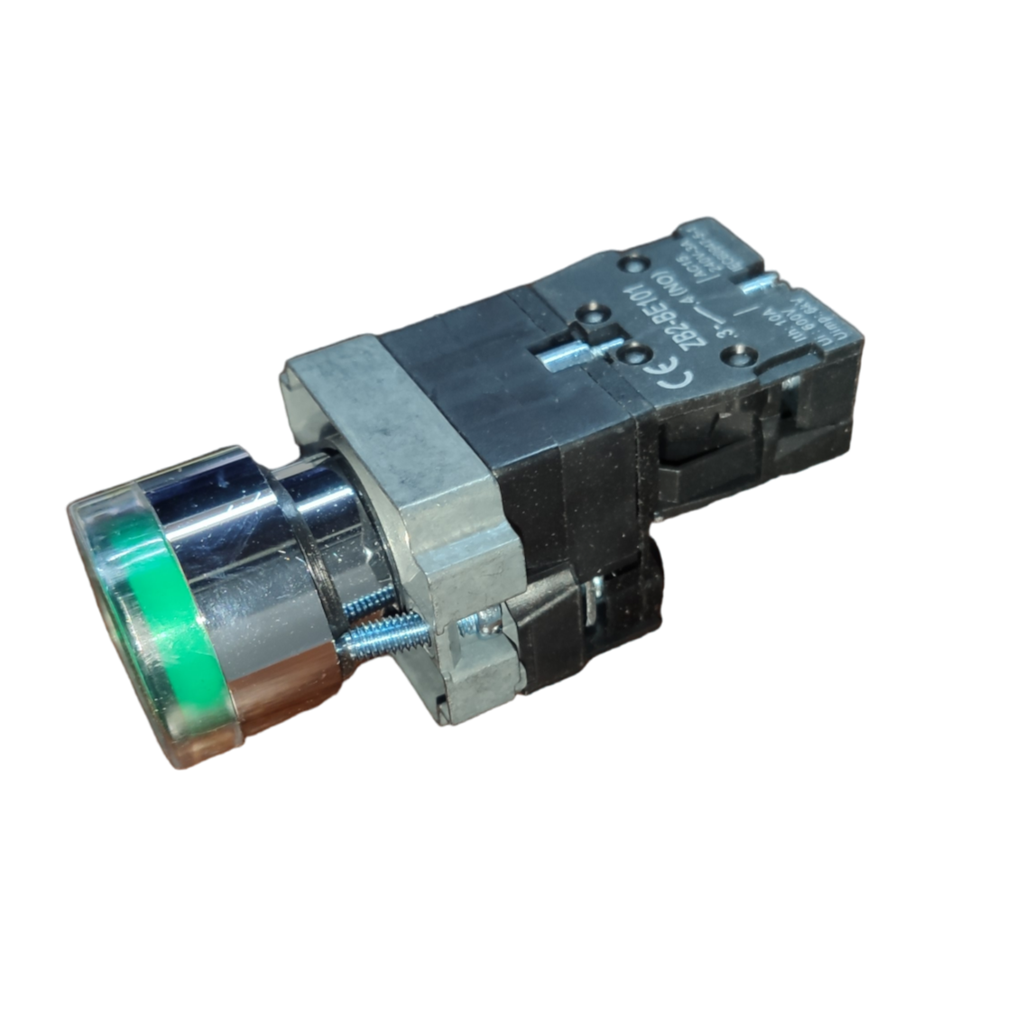 Grippes LED Indicator Lamp 22mm 220V 5A with green light and durable black housing for power switches