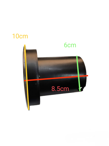 Black plastic mounting bracket for LED Pool Lights 12V Daylight with size dimensions shown