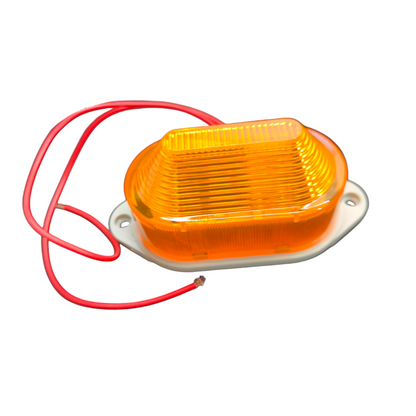 Denko LED Warning Light 220V AC with orange lens and red wiring for work and safety use