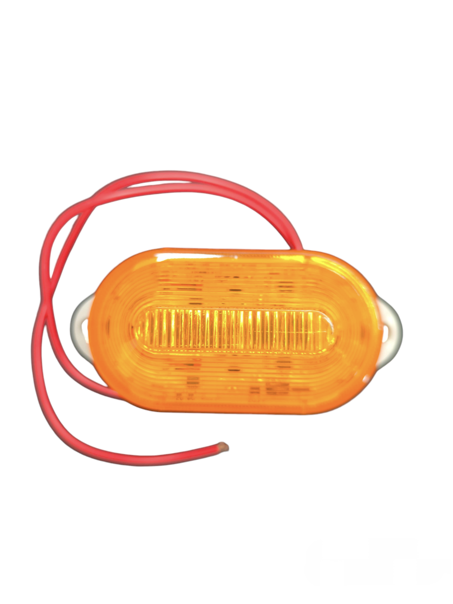 Denko LED Warning Light with Siren 12V DC amber oval safety light with red wiring