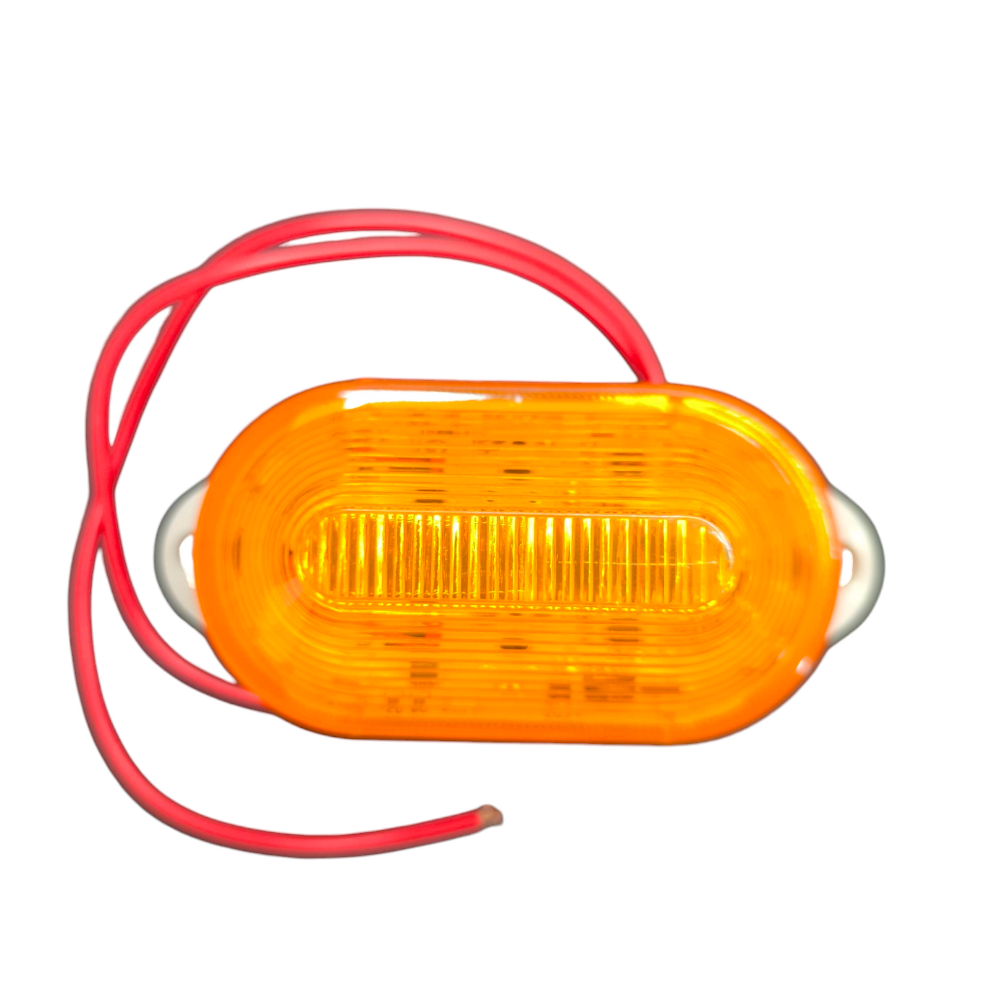Denko LED Warning Light with Siren 12V DC amber oval signal light with red wires
