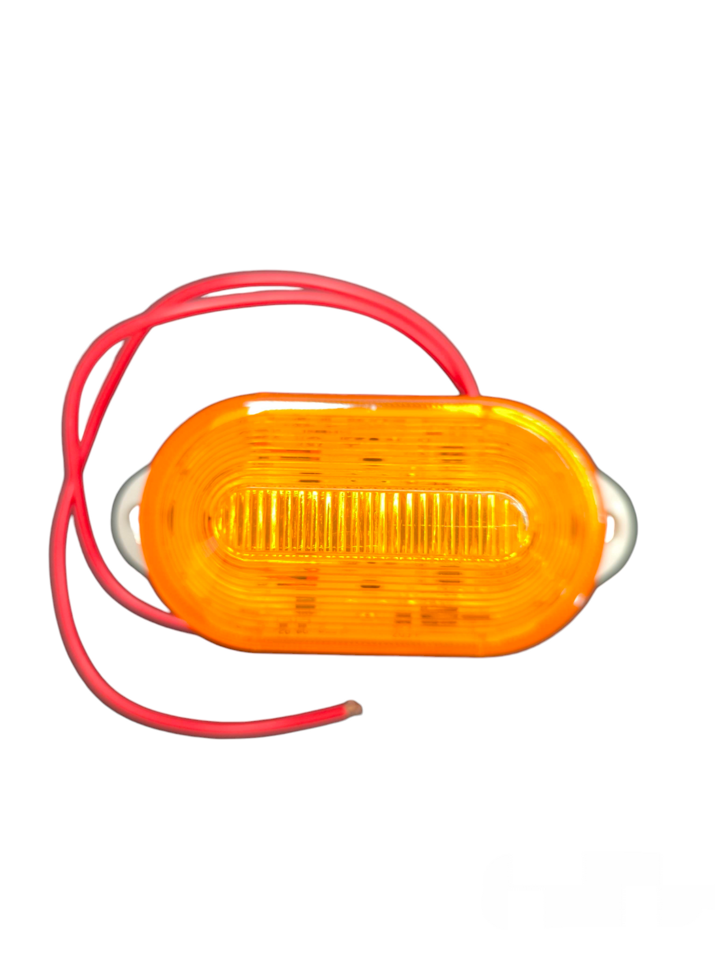 Denko LED Warning Light with Siren 12V DC amber oval work and safety light with red wires