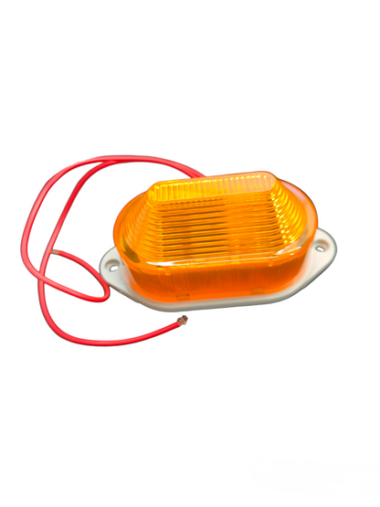 Denko LED Warning Light with Siren 12V DC amber work and safety light with red wiring