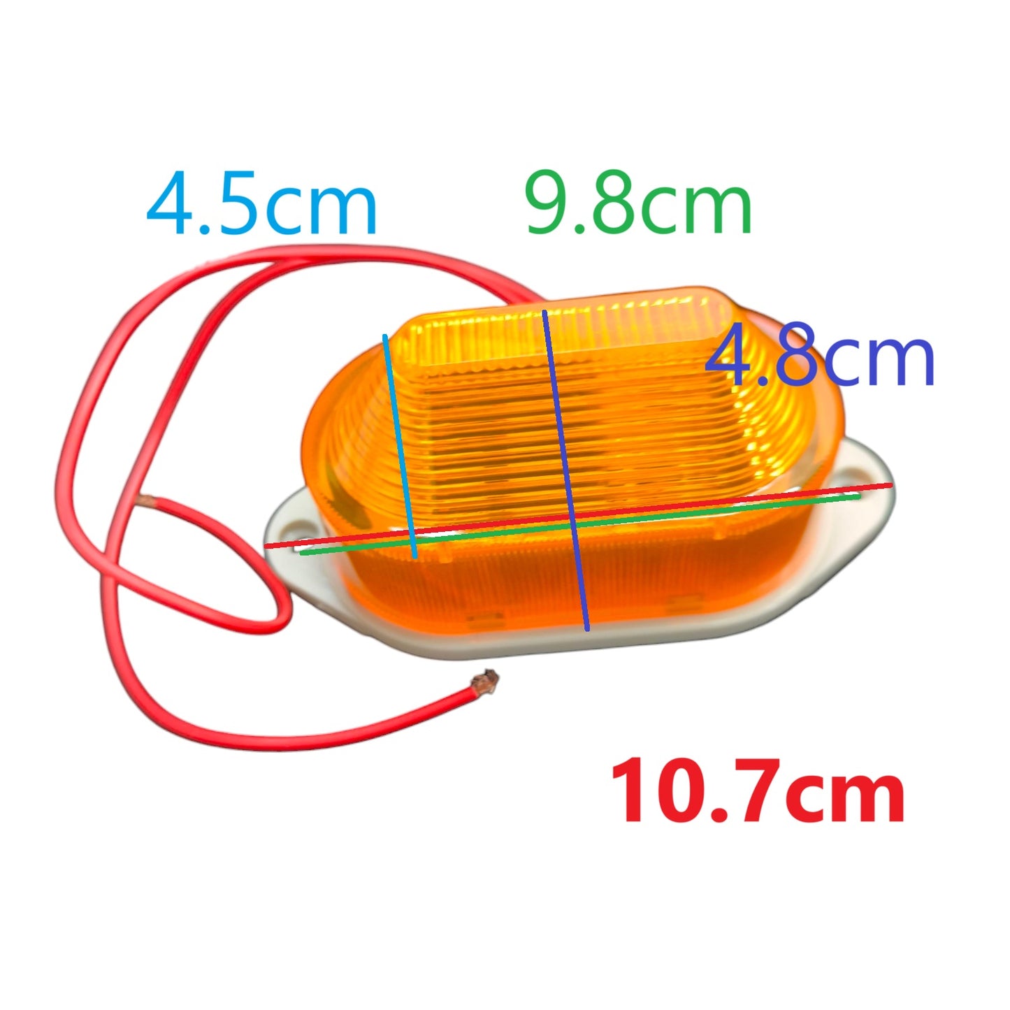 Denko LED Warning Light with Siren 220V AC amber safety light with red wires and dimensions